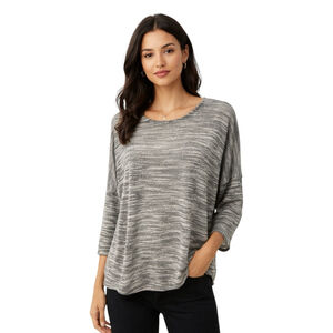 Olive & Oak XL Gray White Marled Knit Dolman Top